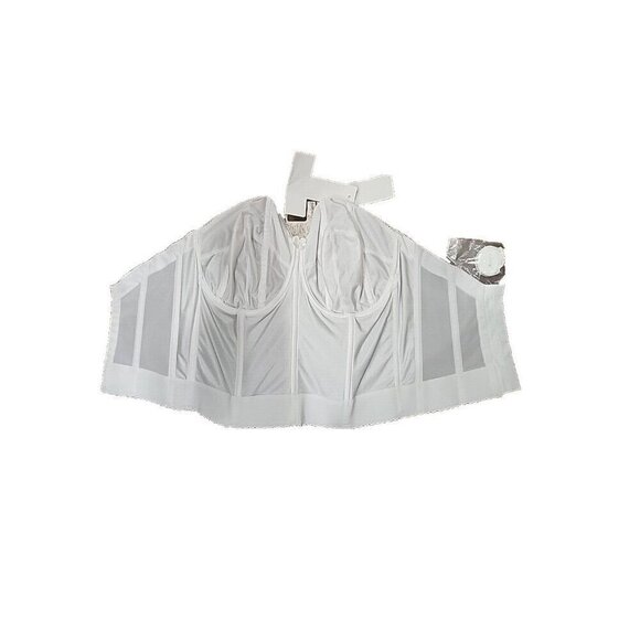 Goddess White Longline Corset Bustier Strapless Bra NWT Women's 34FF - Picture 2 of 9